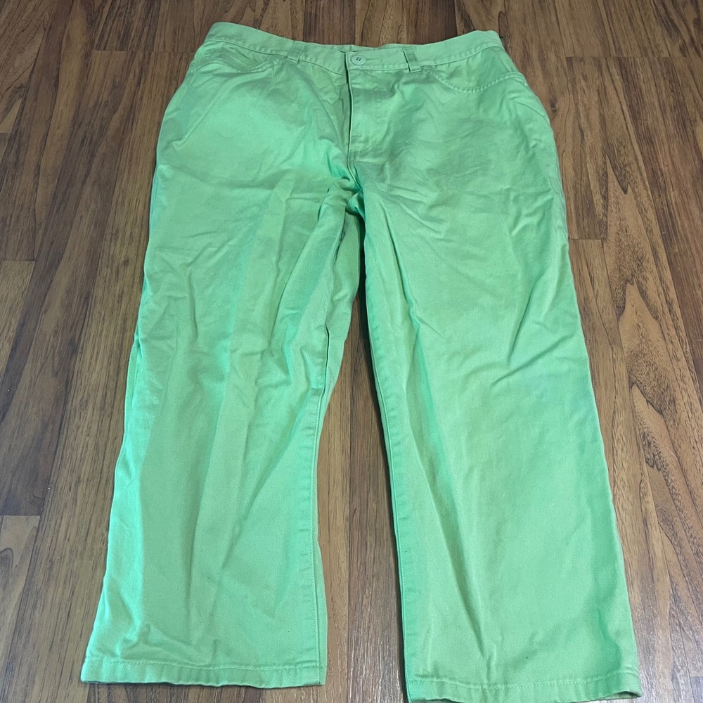 Lauren Ralph Lauren Jeans Womens 8 Green Straight Leg Pants 100% Cotton Mid Rise